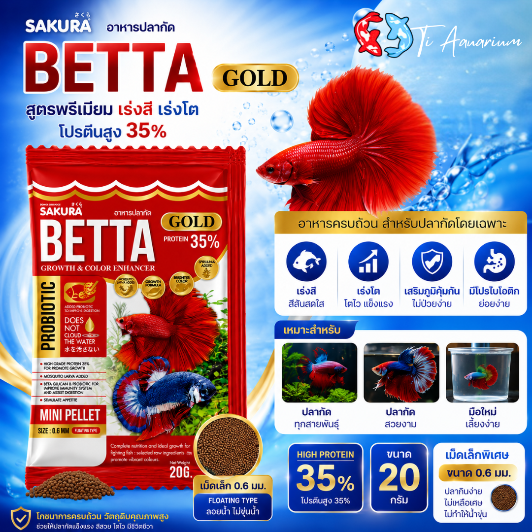 sakura betta gold ขนาด 20g 1 sakura betta gold ขนาด 20g 1