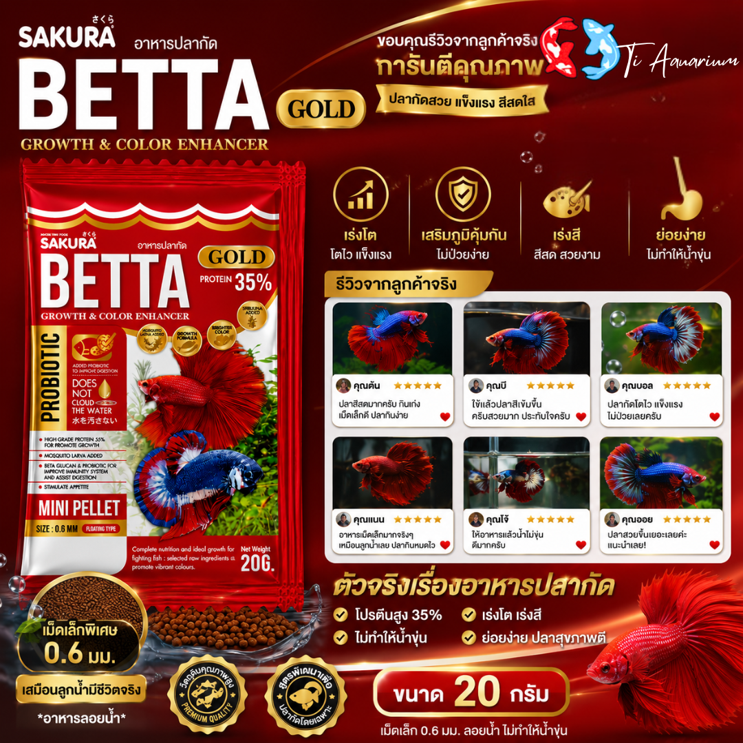 sakura betta gold ขนาด 20g 4 sakura betta gold ขนาด 20g 4