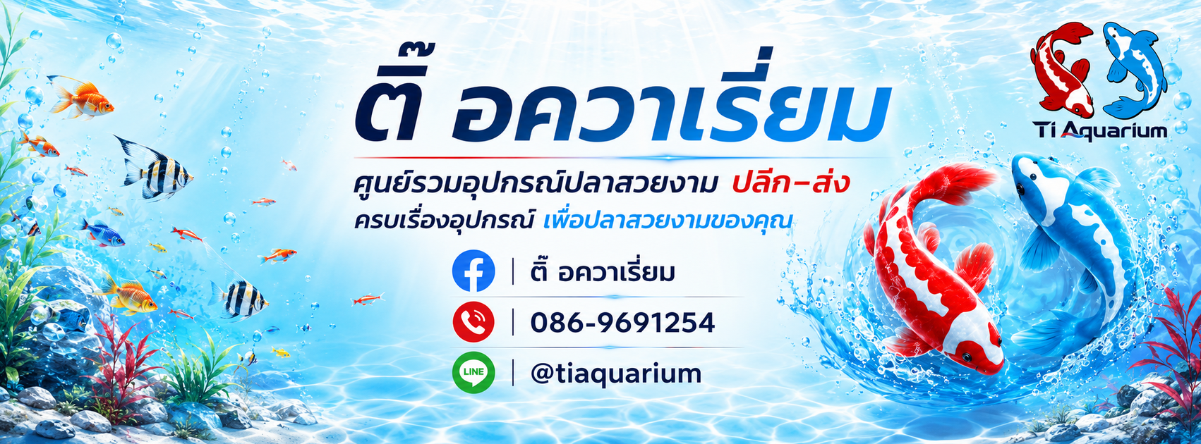 Ti Aquarium อุปกรณ์ตู้ปลาและบริการของร้าน โทร 086-9691254